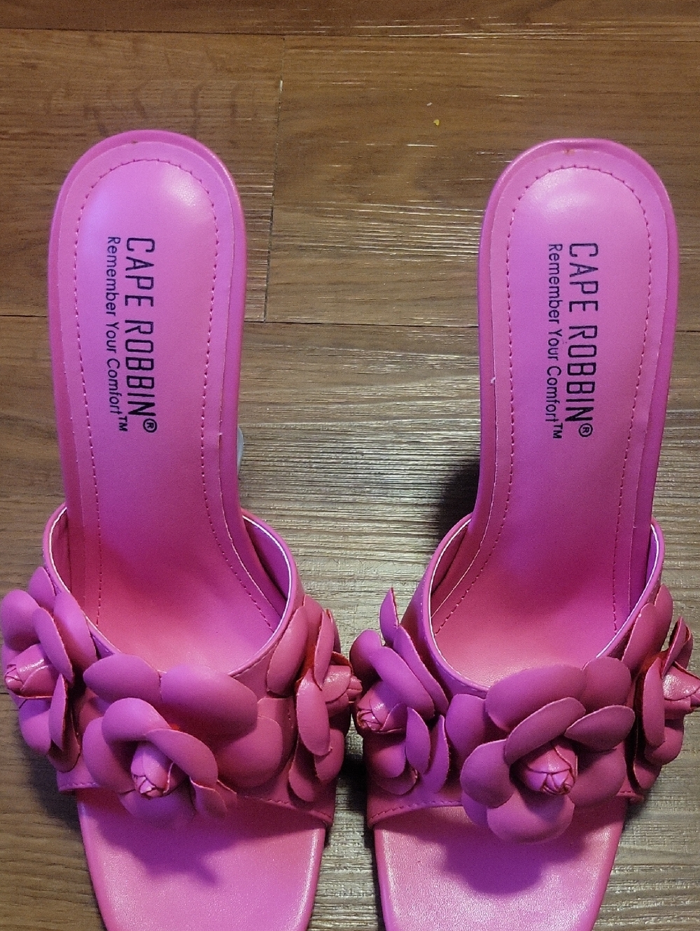 Cape Robbin Bright Pink Floral Slide Mules
